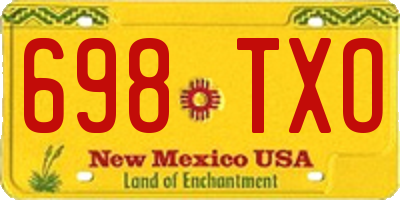 NM license plate 698TXO