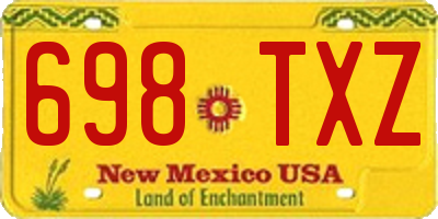 NM license plate 698TXZ