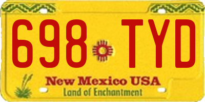 NM license plate 698TYD