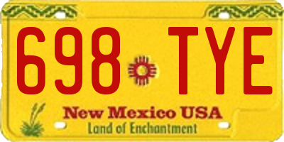 NM license plate 698TYE