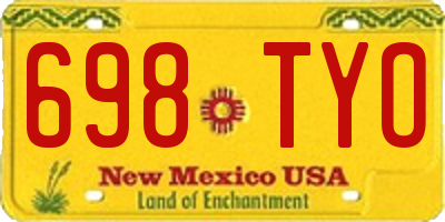 NM license plate 698TYO