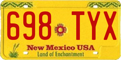 NM license plate 698TYX
