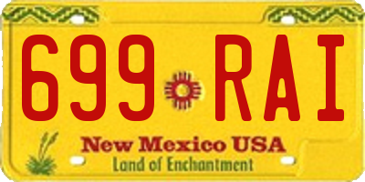 NM license plate 699RAI