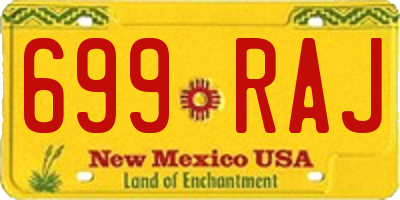 NM license plate 699RAJ