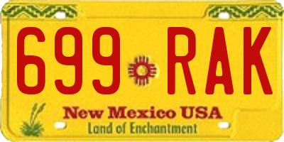 NM license plate 699RAK