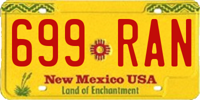 NM license plate 699RAN