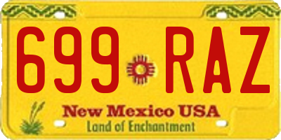 NM license plate 699RAZ