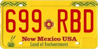 NM license plate 699RBD