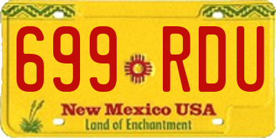 NM license plate 699RDU