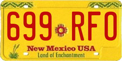 NM license plate 699RFO
