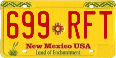 NM license plate 699RFT