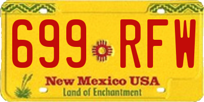NM license plate 699RFW