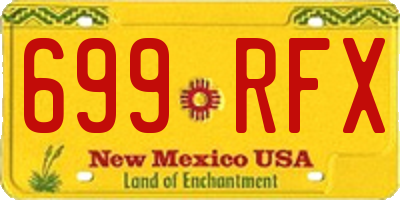 NM license plate 699RFX
