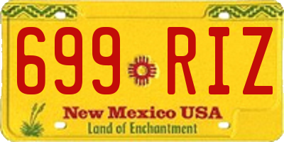 NM license plate 699RIZ