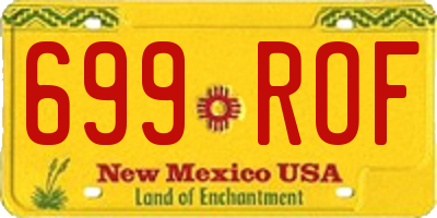NM license plate 699ROF