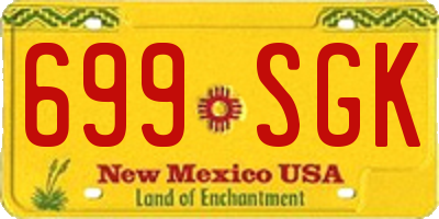 NM license plate 699SGK
