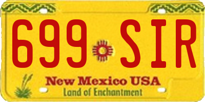 NM license plate 699SIR