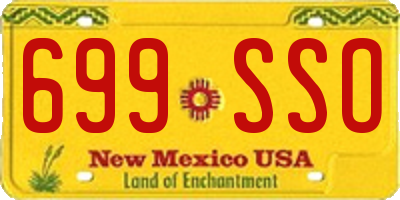 NM license plate 699SSO