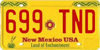 NM license plate 699TND