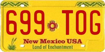 NM license plate 699TOG