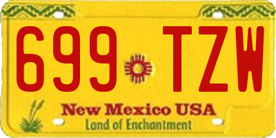NM license plate 699TZW