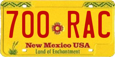 NM license plate 700RAC