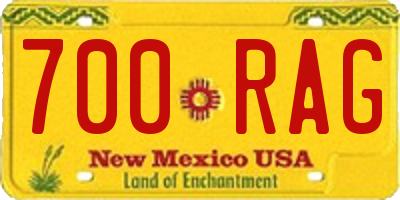 NM license plate 700RAG