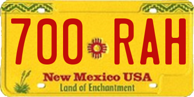 NM license plate 700RAH