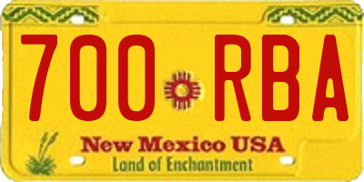 NM license plate 700RBA