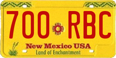 NM license plate 700RBC