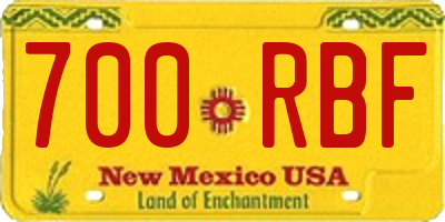 NM license plate 700RBF