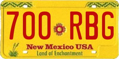 NM license plate 700RBG