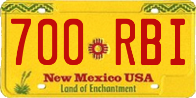 NM license plate 700RBI
