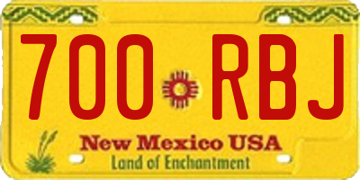 NM license plate 700RBJ
