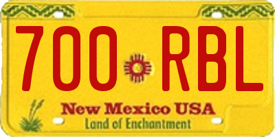NM license plate 700RBL