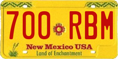 NM license plate 700RBM