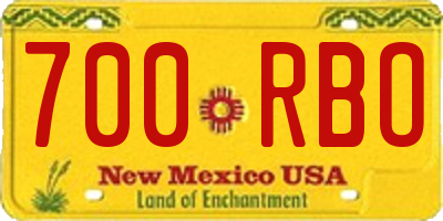NM license plate 700RBO