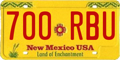 NM license plate 700RBU