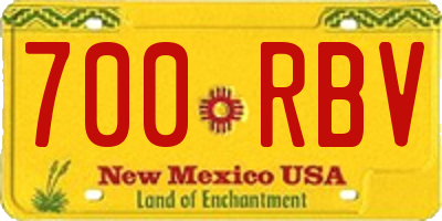 NM license plate 700RBV