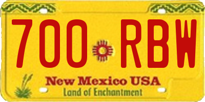 NM license plate 700RBW