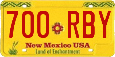 NM license plate 700RBY