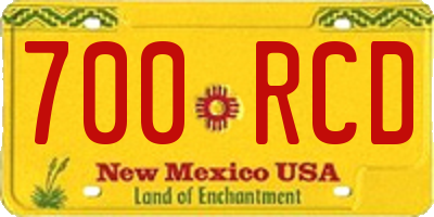 NM license plate 700RCD