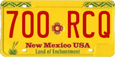 NM license plate 700RCQ