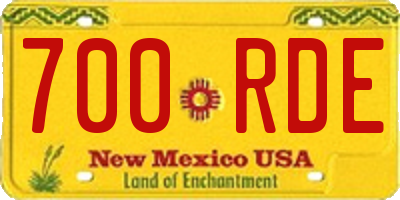 NM license plate 700RDE