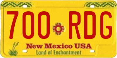NM license plate 700RDG