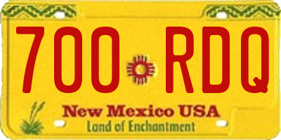 NM license plate 700RDQ