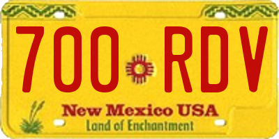 NM license plate 700RDV