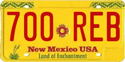 NM license plate 700REB