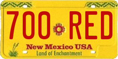 NM license plate 700RED