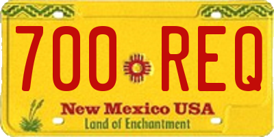 NM license plate 700REQ